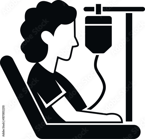 Patient receiving intravenous therapy, illustrating healthcare and medical support