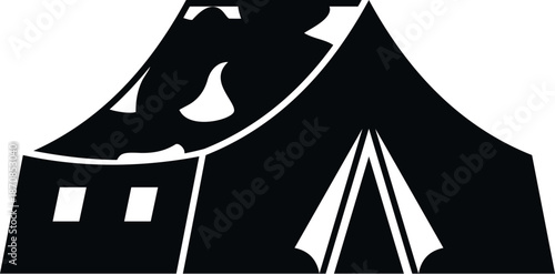 Tent providing camouflage for an army camp or outdoor shelter