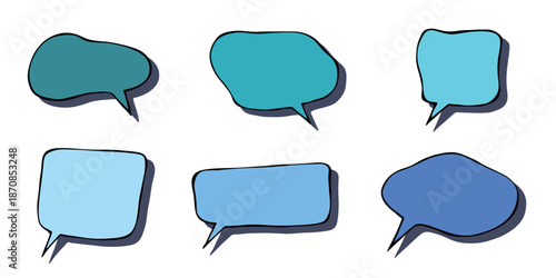 Set of hand drawn speech bubble Blank empty message box Textbox frame for banners, price tags, stickers, design