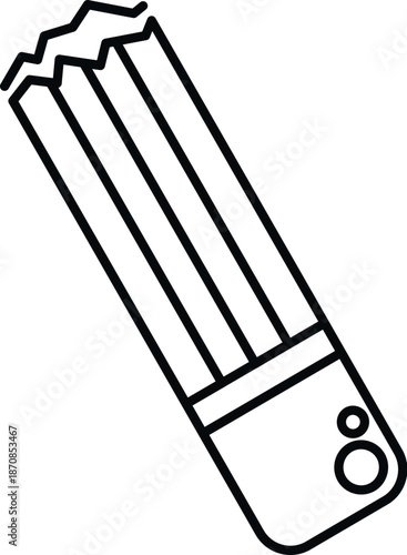 Stick of chewing gum displaying a simple outline icon style
