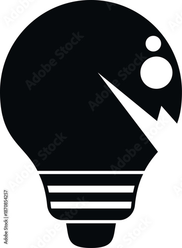 Light bulb monster consuming a creative idea representing intellectual property theft