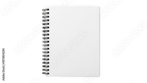 Blank spiral notebook isolated on transparent background