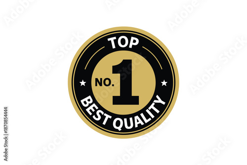 Number one best quality badge seal award icon design.