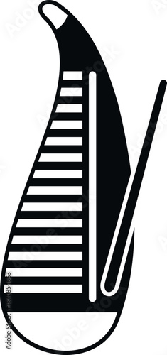 Guiro percussion instrument with scraper stick generating music