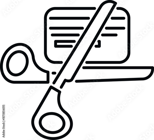 Scissors cutting credit card symbolizing debt cancellation and financial freedom