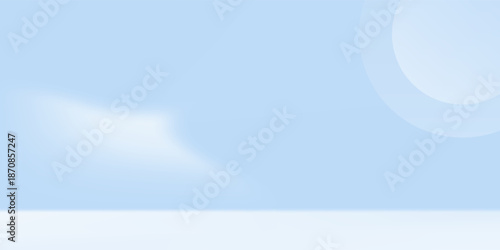 Blue studio room. Limbo light background. Abstract 3d backdrop for product presentation. Minimal wall scene. Showcase, promotion display modern