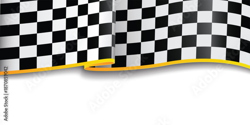 Black and white checkered race  seamless vector pattern design illustration. 