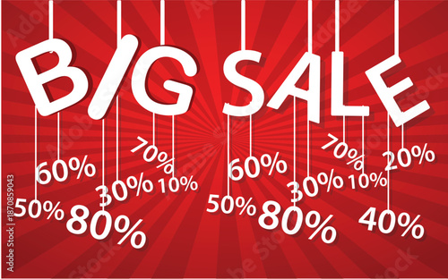 Big sale announcement .Big Discount Label and big discount in White color, vector Format