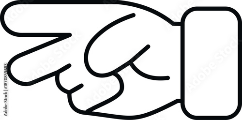 Human hand showing the direction left with an extended index finger