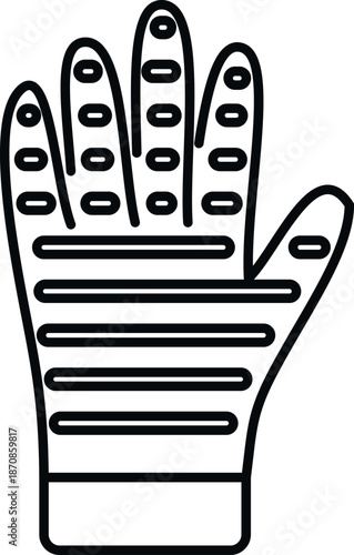 Outline drawing of a protective work glove representing safety and protection