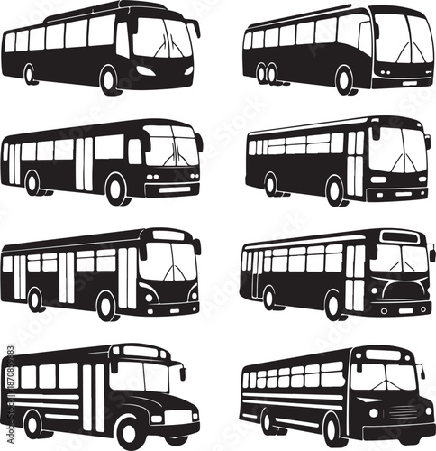 blackandwhitebussilhouettecollection