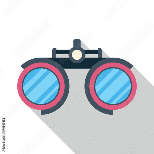 Optometry trial frame for testing eyesight and determining prescription