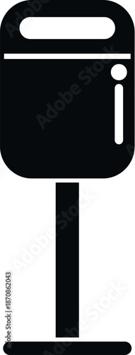Parking meter black icon on a white background, representing street parking fees