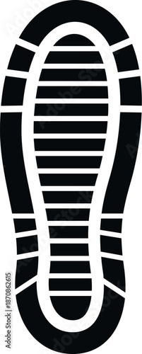 Footprint silhouette showing sole pattern on a solid background