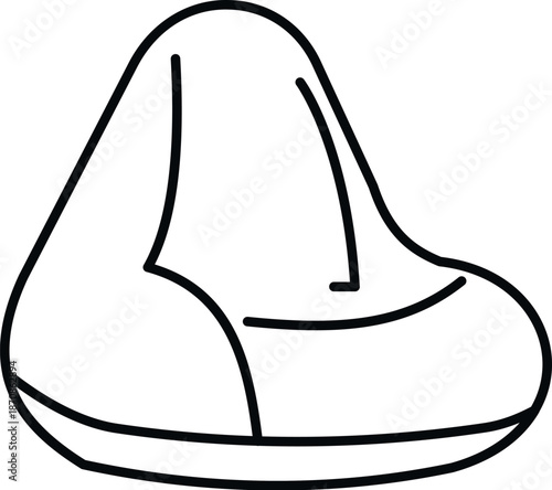 Bean bag chair outline icon representing comfort and relaxation