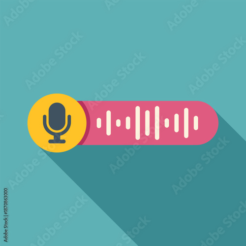 Microphone icon and sound wave bar indicating an active voice message or audio recording