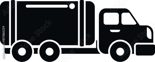 Garbage truck silhouette representing municipal solid waste collection and sanitation services