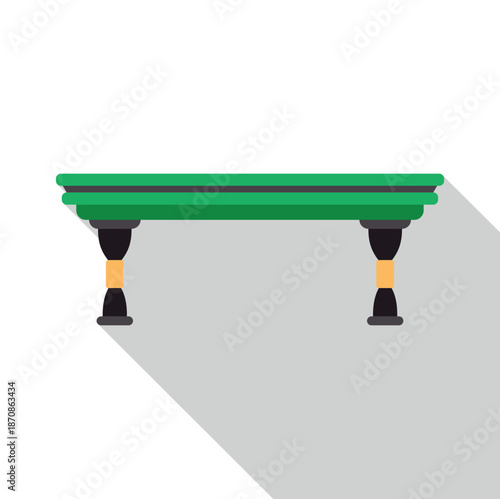 Green pool table with shadow on white background vector illustration