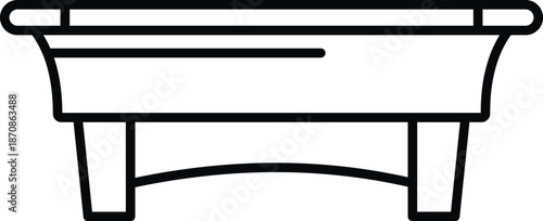 Billiard table showing leisure game equipment in a simple outline style