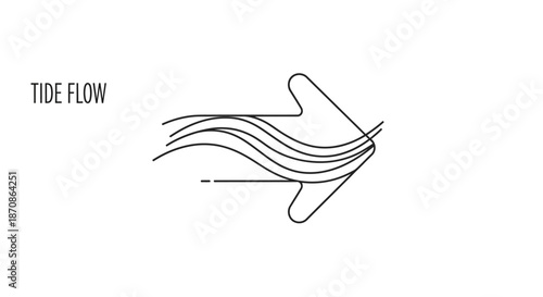 Minimalist Illustration Depicting Tidal Flow and Water Movement Dynamics
