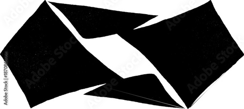 Abstract geometric black and white shape design with dynamic contrast