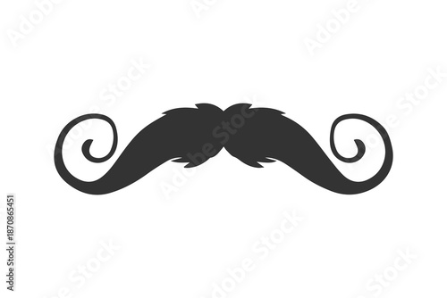 Black mustache vector illustration. Simple style icon isolated on white background
