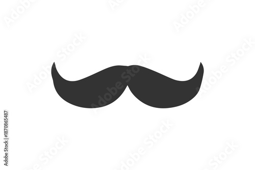 Black mustache vector illustration. Simple style icon isolated on white background