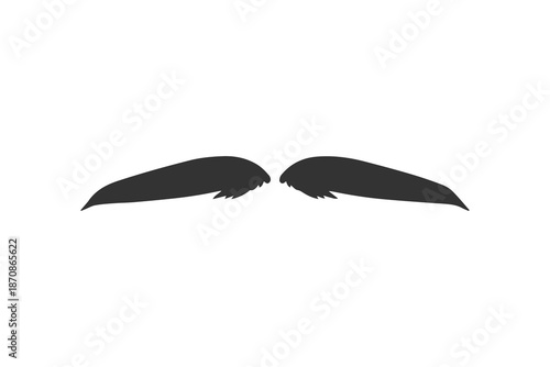 Black mustache vector illustration. Simple style icon isolated on white background
