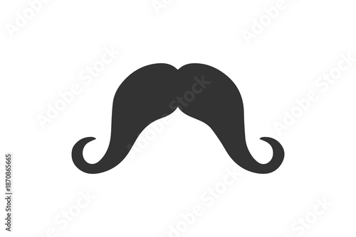 Black mustache vector illustration. Simple style icon isolated on white background