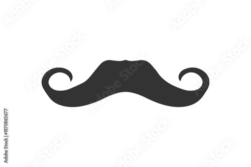 Black mustache vector illustration. Simple style icon isolated on white background