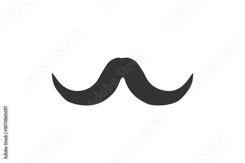 Black mustache vector illustration. Simple style icon isolated on white background