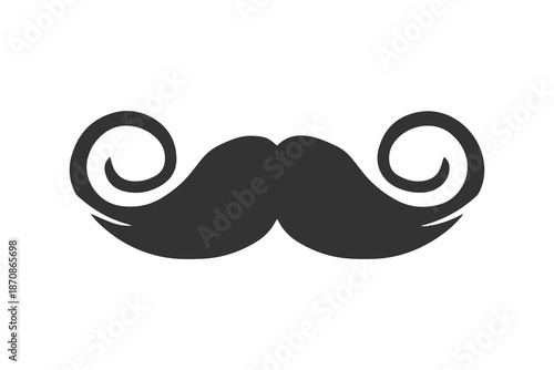 Black mustache vector illustration. Simple style icon isolated on white background
