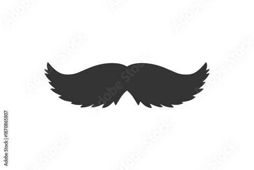 Black mustache vector illustration. Simple style icon isolated on white background