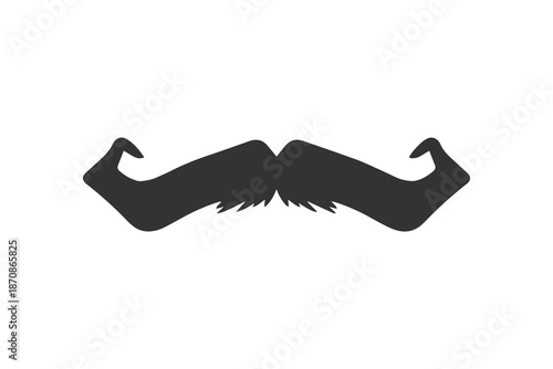 Black mustache vector illustration. Simple style icon isolated on white background