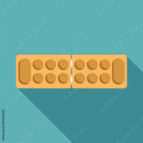 Mancala board game featuring empty pits and a long shadow