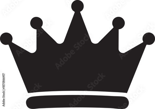 Simple Stylized Royal Crown for Birthday King or Queen Silhouettes isolated on white background