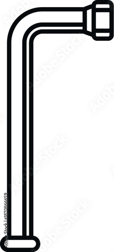 L shaped socket wrench providing a mechanical instrument for maintenance and service