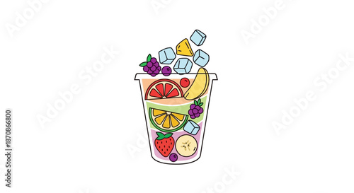 Fruit Smoothie in a Glass.