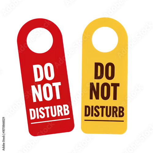 Red and yellow do not disturb door hangers