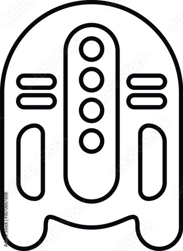 Inflatable dinghy vector outline providing a modern simple boating icon