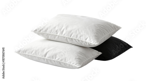 Two fluffy white pillows stacked together