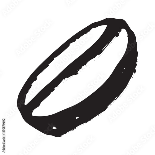 Hand drawn fresh roasted coffee bean Arabica robusta seed doodle Single element for print, web, design, decor