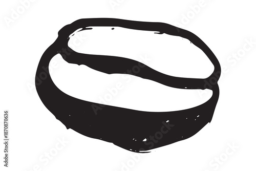 Hand drawn fresh roasted coffee bean Arabica robusta seed doodle Single element for print, web, design, decor