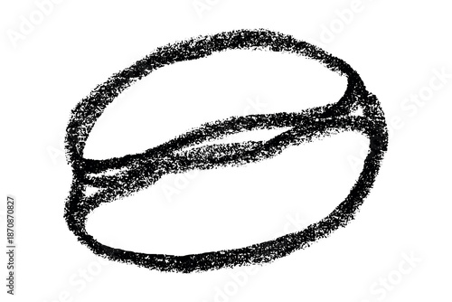 Hand drawn fresh roasted coffee bean Arabica robusta seed doodle Single element for print, web, design, decor