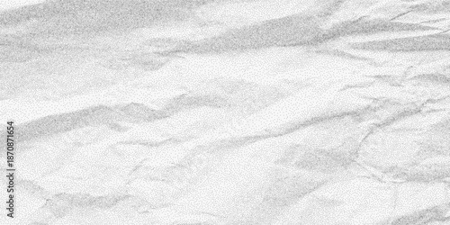 Softly crumpled white paper texture with light grit and dotted halftone scatter. A muted sheet backdrop shaped by gentle folds and dry speckle.