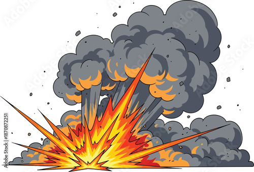 Explosion Fire Smoke Illustration