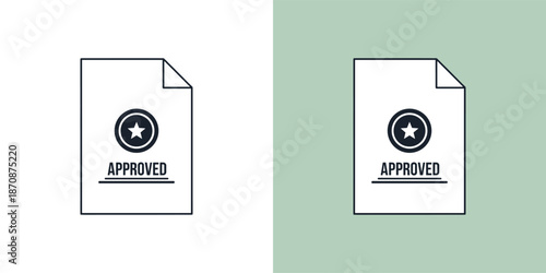 Approved documents with official certification stamp on a clean white and green background