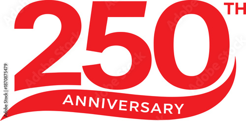 250 Anniversary Bold Red Graphic