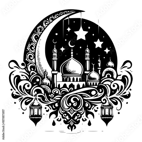 vector illustration of an abstract background , vector illustration of a taj mahal , silhouette of a taj mahal