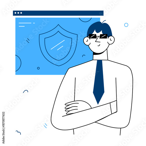 A hand drawn style illustration showing a software update